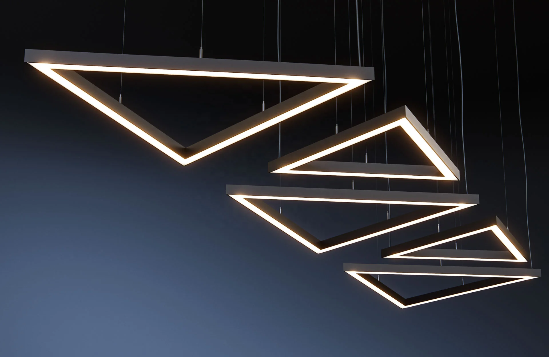 Decorative Triangle Series Led Curved Profile Light No Flicker Easy Installation for Coffee Shop