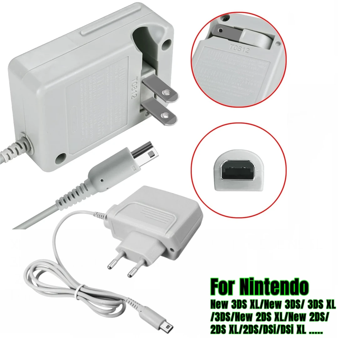 3DS充電器、NDSI AC電源アダプター、家庭用/旅行用壁掛け充電器、US/EU