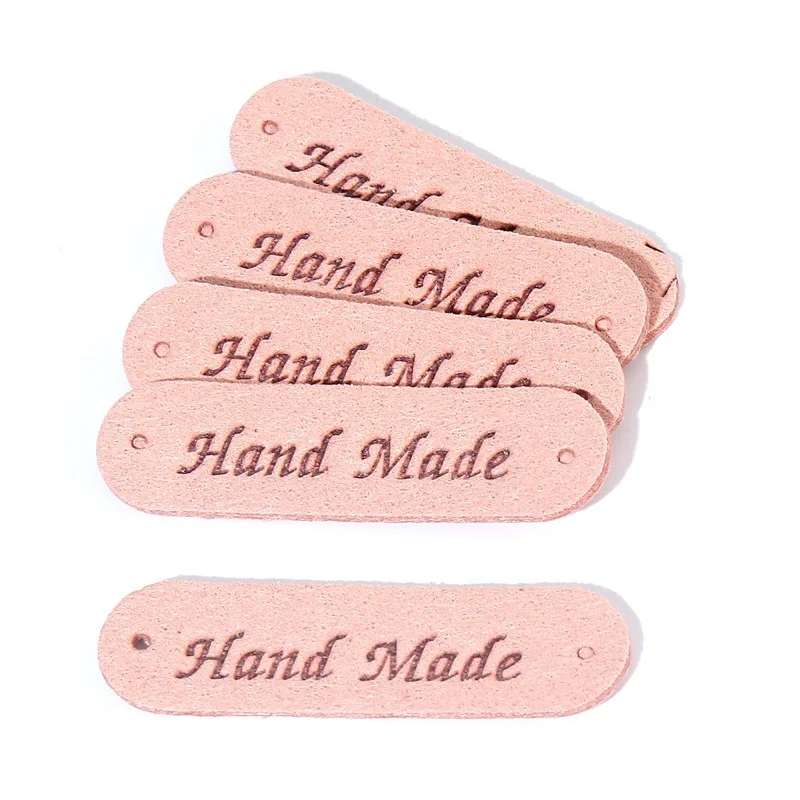 custom faux leather handmade tag label