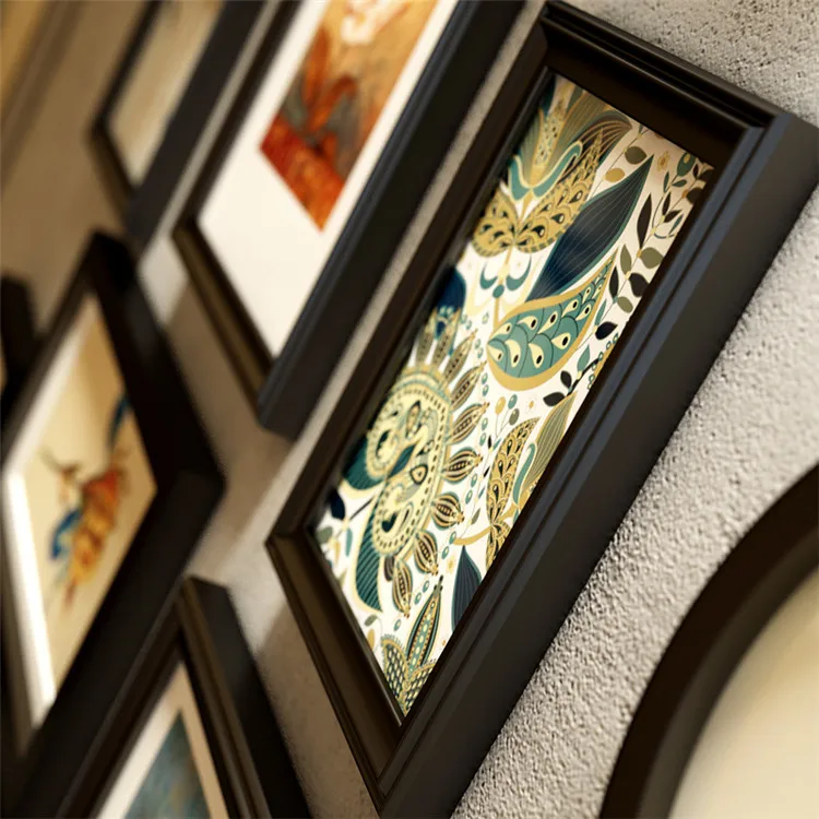 Товар 9043, домашняя настенная деревянная картина в Европейском стиле, набор из 11 креативных фоторамок из массива дерева