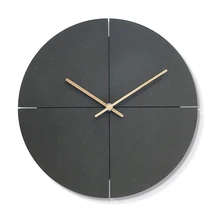 2023 New Design Minimalist Mdf Wood Wall Clock Custom Logo Brief Wood Black Ring Round Simple Clock for Home Office