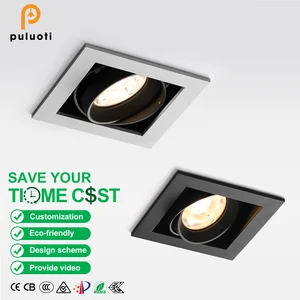 PULUOTI 148mm*148mm*160mm Recessed LED Spotlight Replaceable AR80 COB Bulb 12W 18W Ceiling Spot Lights AC110 220V