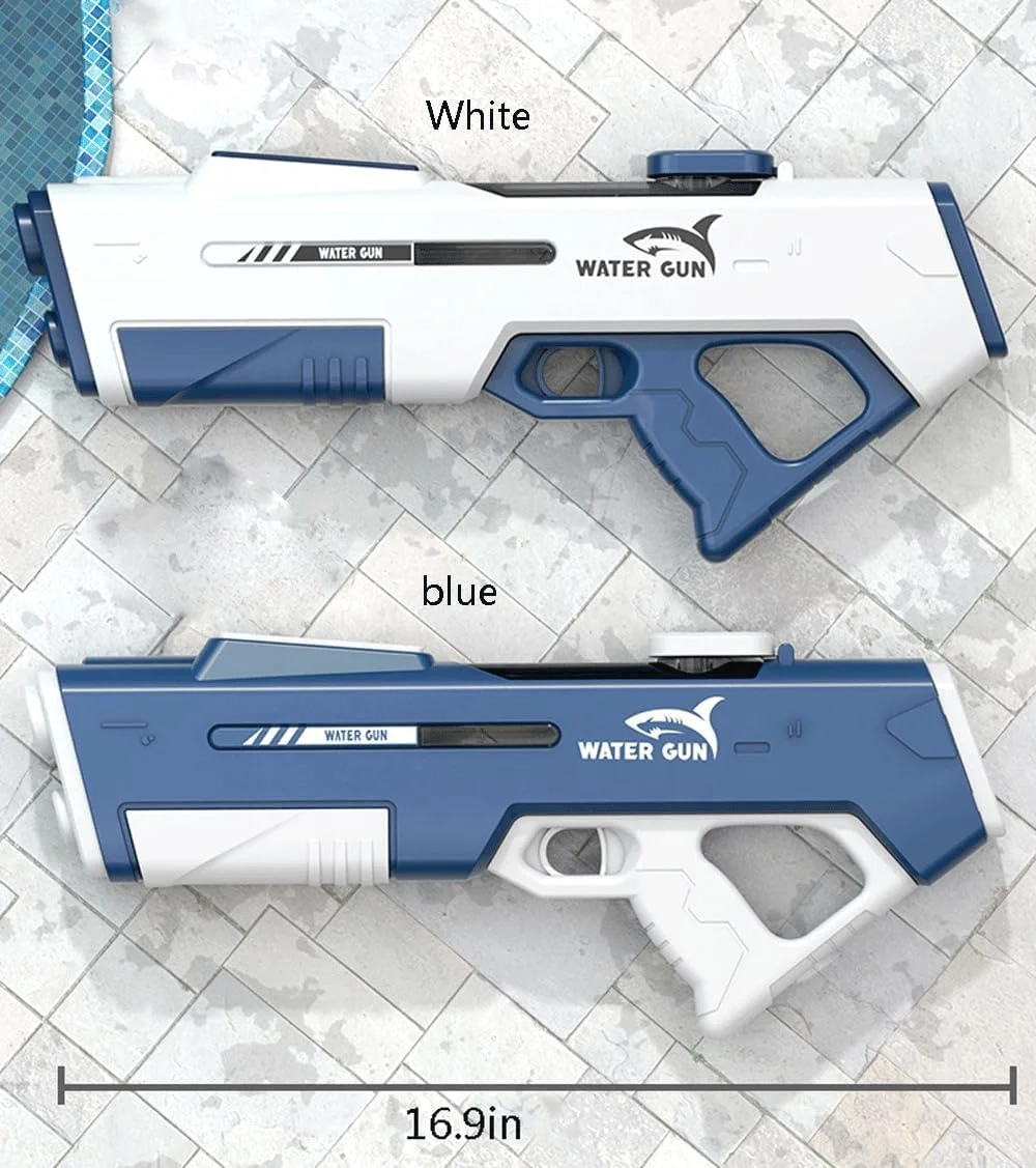 Pistola De Agua Eléctrica Automática – Alcance De 8-10 Metros, Impermeable Y Con Batería Recargable. Ideal Para Juegos En Piscina, Playa Y Jardín. Regalo Para Niños Y Adultos