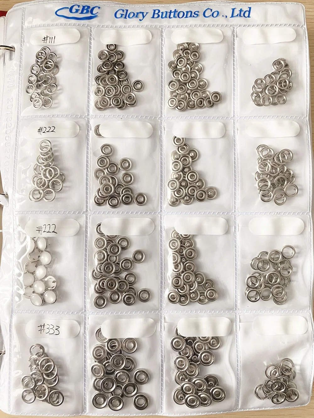 Garment Accessories Snap Button Aglet Eyelet Sample Book