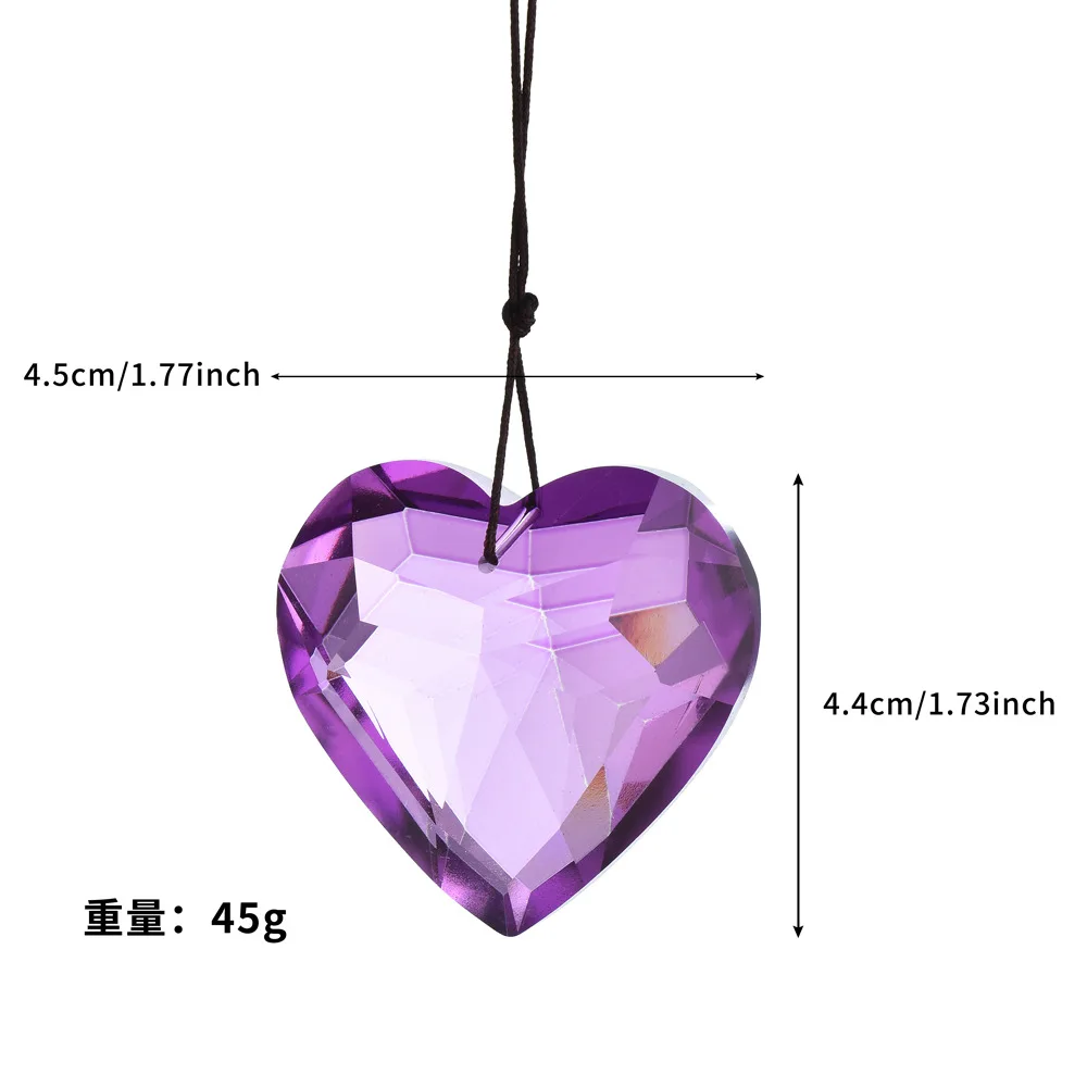 product 30mm 45mm crystal heart suncatcher prism pendant window decoration christmas tree ornament  gift-7