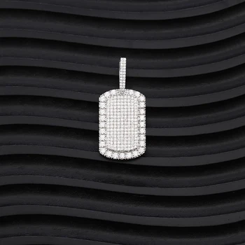 Factory Wholesale 925 Silver Square shape simple pendant VVS D Color  moissanite Cuban Necklace Charm  pendant