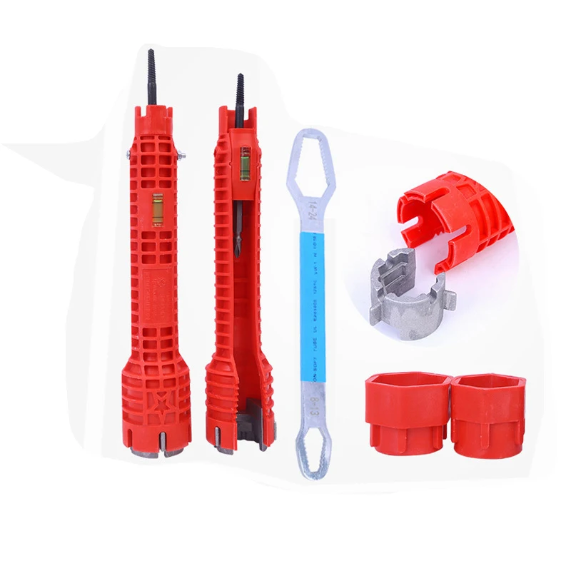 8-in-1 Faucet & Sink Installer Tool – Anti-Slip Pipe Wrench, Lightweight Plastic/Aluminum, For Kitchen & Bathroom Plumbing
