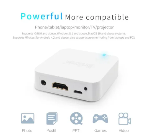 Hot Selling MiraScreen X7 Projector Computer Wifi Player Car Phone Screen Mirroring Car with Screen Device AV+HDMI Dual Interface