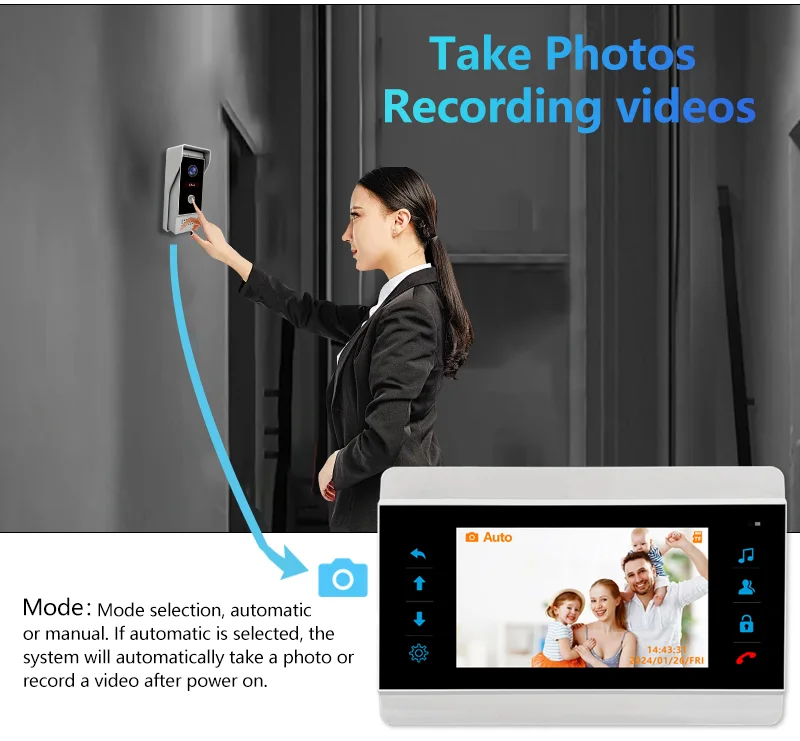 Take Photos Record Video Intercom System Manufacturer Bulk Order Price 7 Inch Cvbs Intercom System Wired Home Intercom System