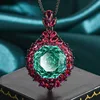 Pendentif Parra vert en or noir avec chaîne Chopin