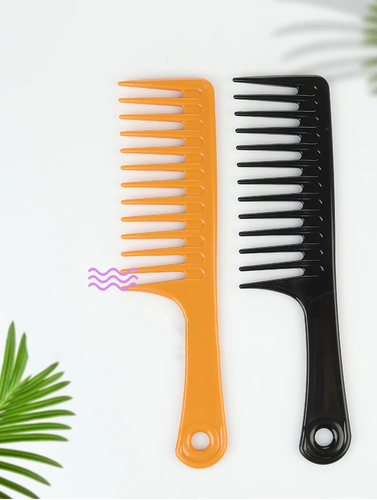 Factory Wholesale Plastic Wide Tooth Comb Home Hairdressing Comb High Quality Curly Hair Detangling Comb