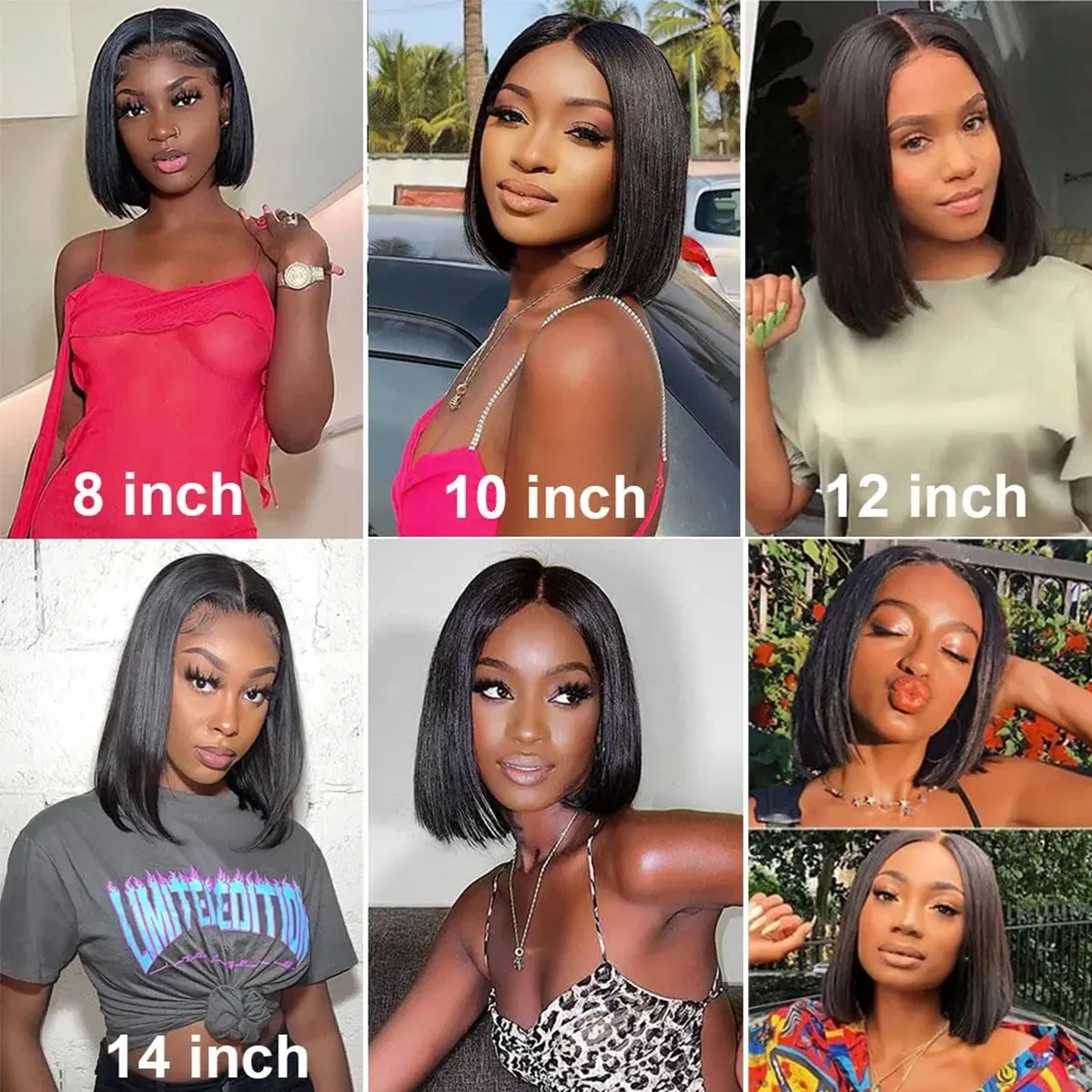 Kleberfreie Bob-Perücken, Echthaar, vorgezupft, Lace-Front, Remy-Haar, 180 % Dichte_voghion.com