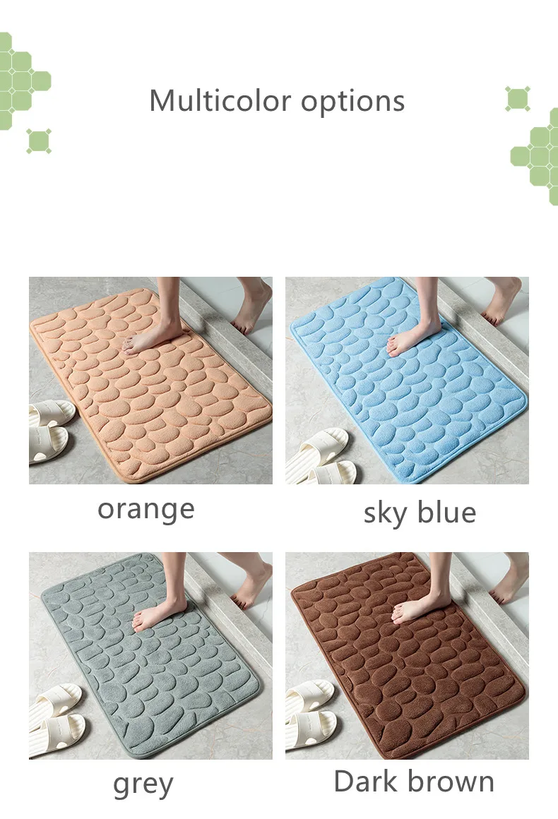 40*60cm Wholesales High Quality Bath Mat Non-Slip Bath Rugs Made Of 100% Polyester Bath Rug Stone factory