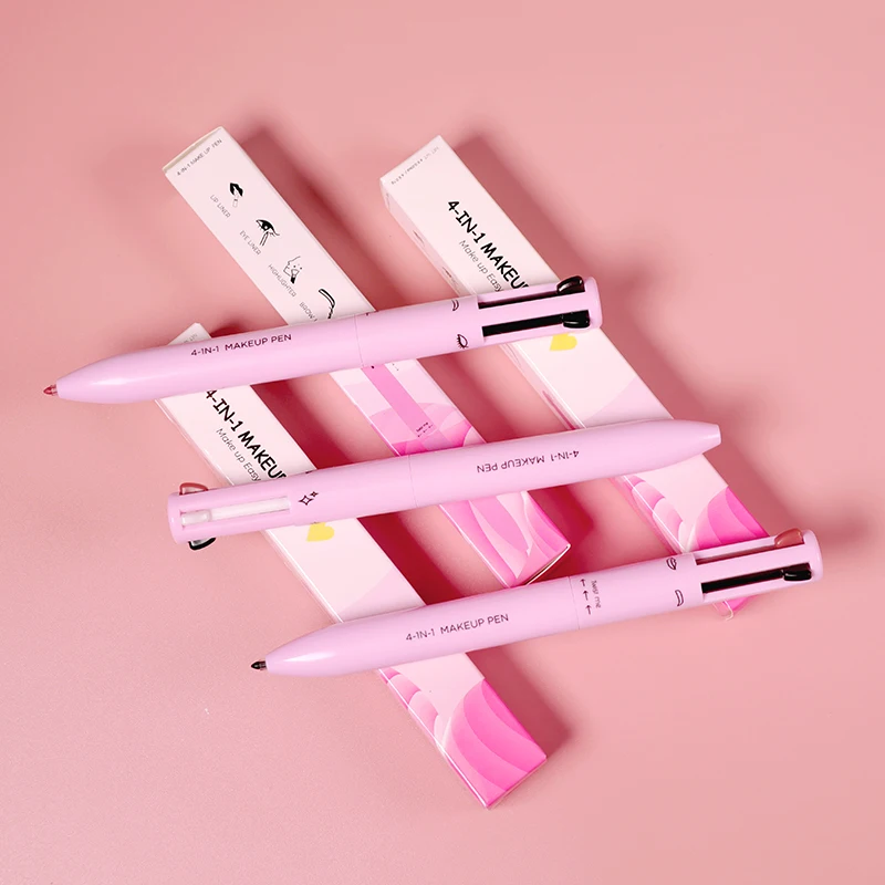 Private Label Beauty Multifunction Highlighter Eyebrows Lipstick Eyeliner Make up Pen Pal Waterproof 4 in 1 Makeup Pen