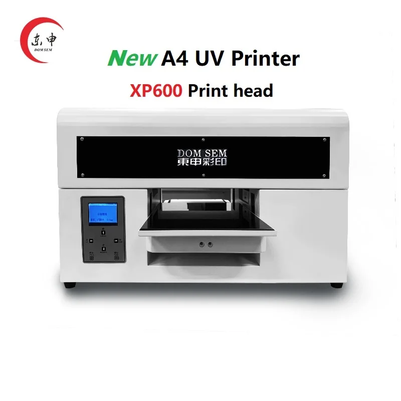 DOMSEM New XP600 Small Desktop Digital A4 Uv Flatbed Mobile Cover Printer Phone Case Printing Machine UV PrinterS