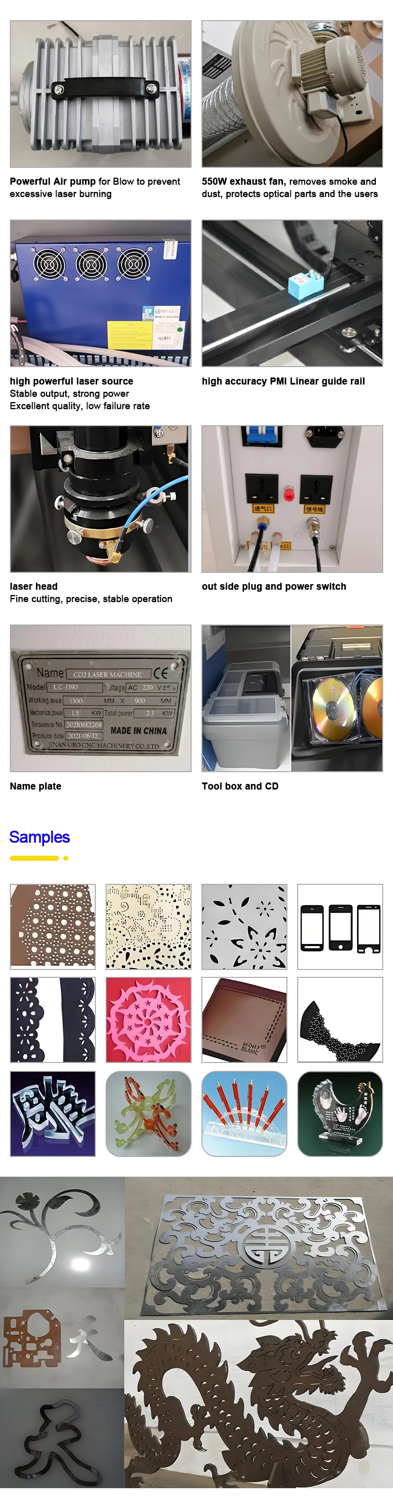 2025 New Design High Efficiency 6090 CO2 Laser Cutting Machine for Cloth & Acrylic Welding