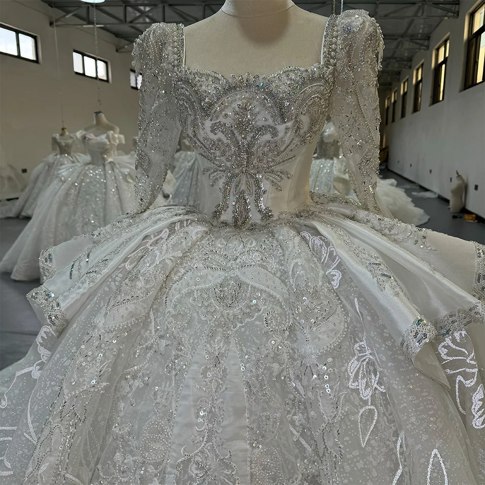 slim fit dress slacks Shiny Wedding Dress Bree with A High Front Slit Light Ivory / Custom Size