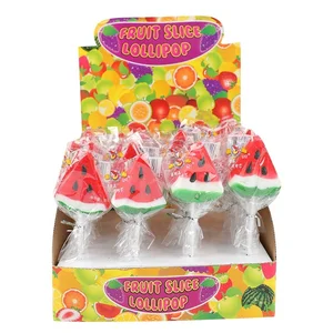 OEM & ODM Factory Halal Fruity Watermelon Shape Lollipops Hard Candy Sweets and Snacks