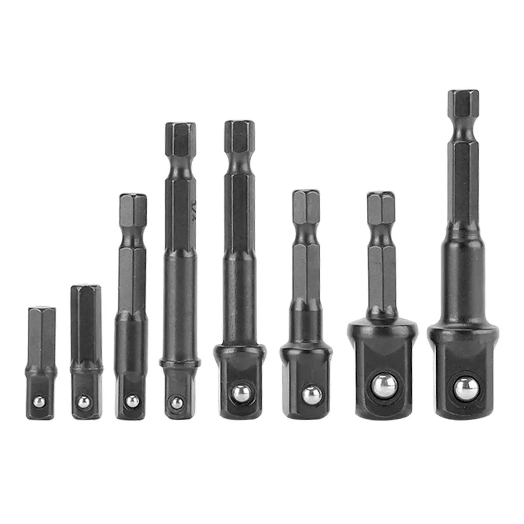 T085 8piece Power Drill Sockets Adapter Sets Hex Shank Impact Driver 1/4" 3/8" 1/2" Buy