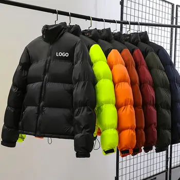 down winter coat custom logo cropped fashion puffer jackets for men 2024