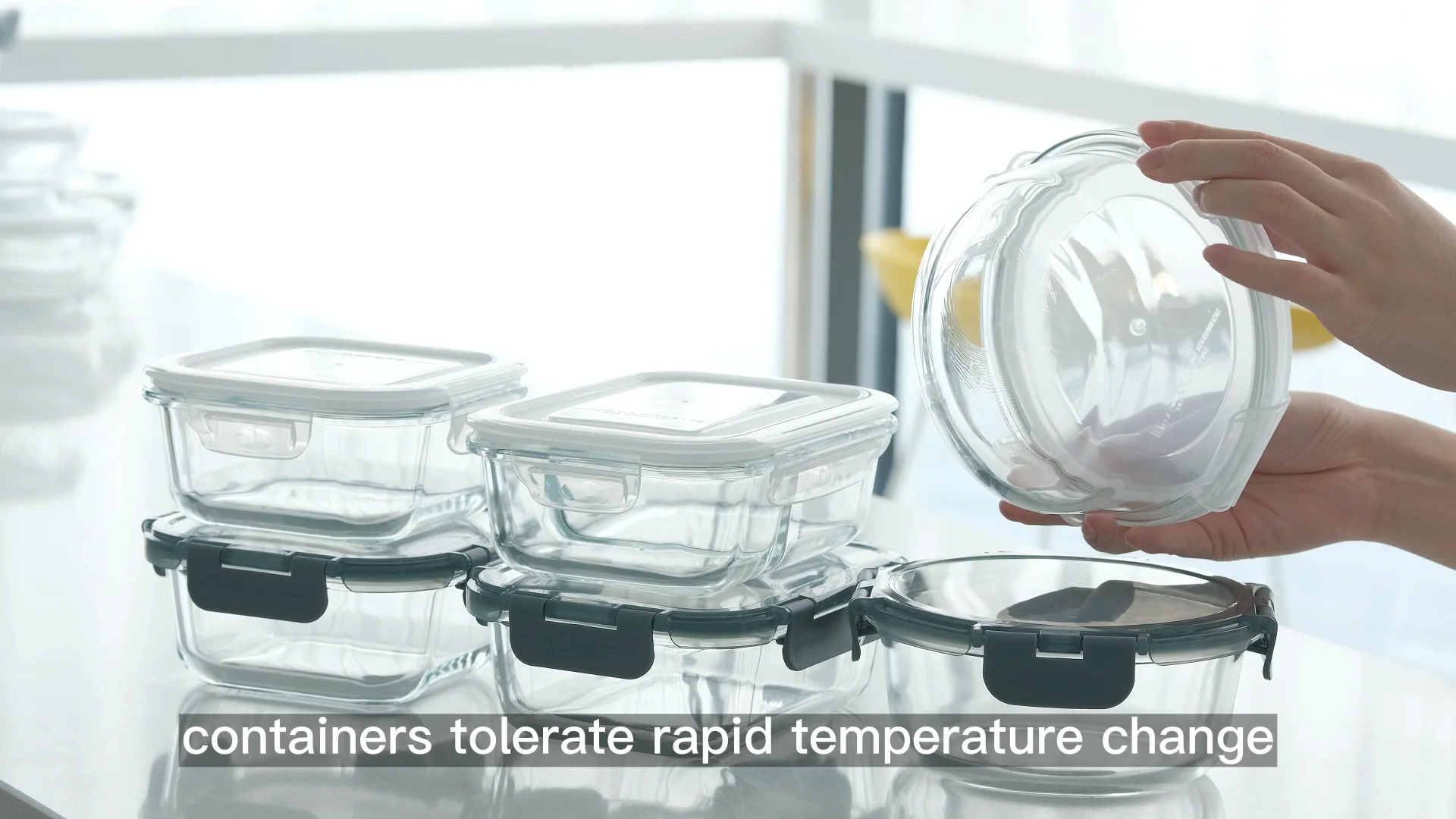 Glass Lunch Box High Borosilicate Glass Microwavable Food Container