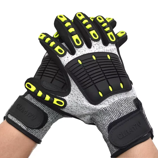 New mountaineering wear-resistant shock-proof riding TPR rescue non-slip high-strength polyester gloves factory customization