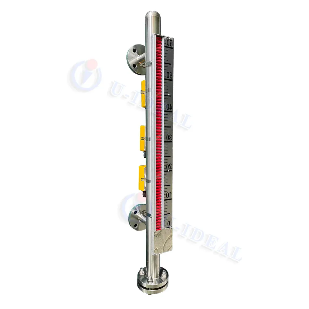 Industrial Grade Propane Tank Level Indicator Side-Mounted Magnetic Flap Gauge 4-20ma Signal Output for Water Tank Level Gauges
