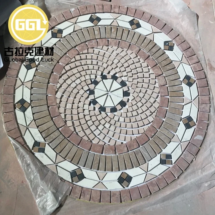 Modern Flooring Waterjet Tile Custom Residential Floor Marble Medallion Tile supplier