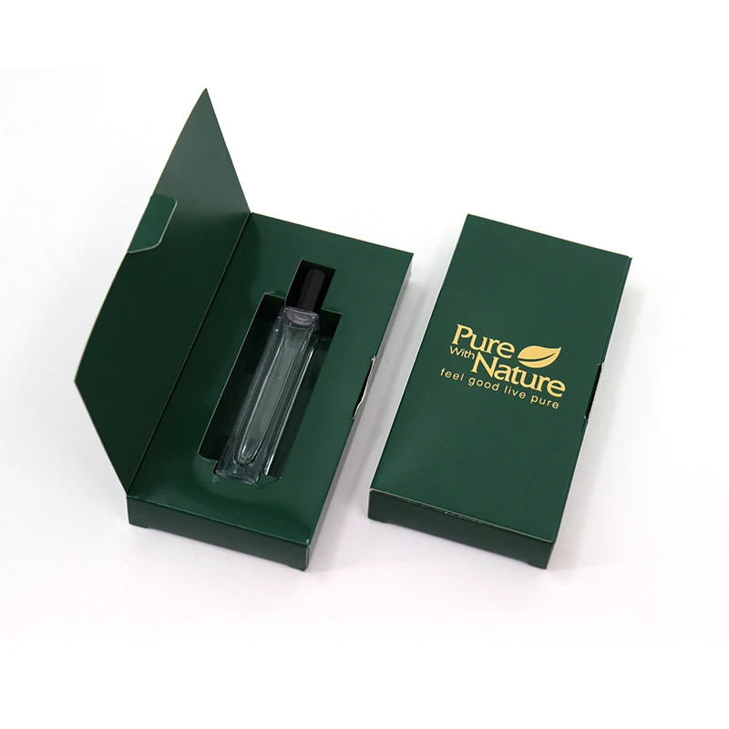 Luxury Custom Fragrance Essential Oil Mini 5ml 8ml 10ml Perfume Roll on Bottle Portable Paper Gift Box Packaging Box With Magnet