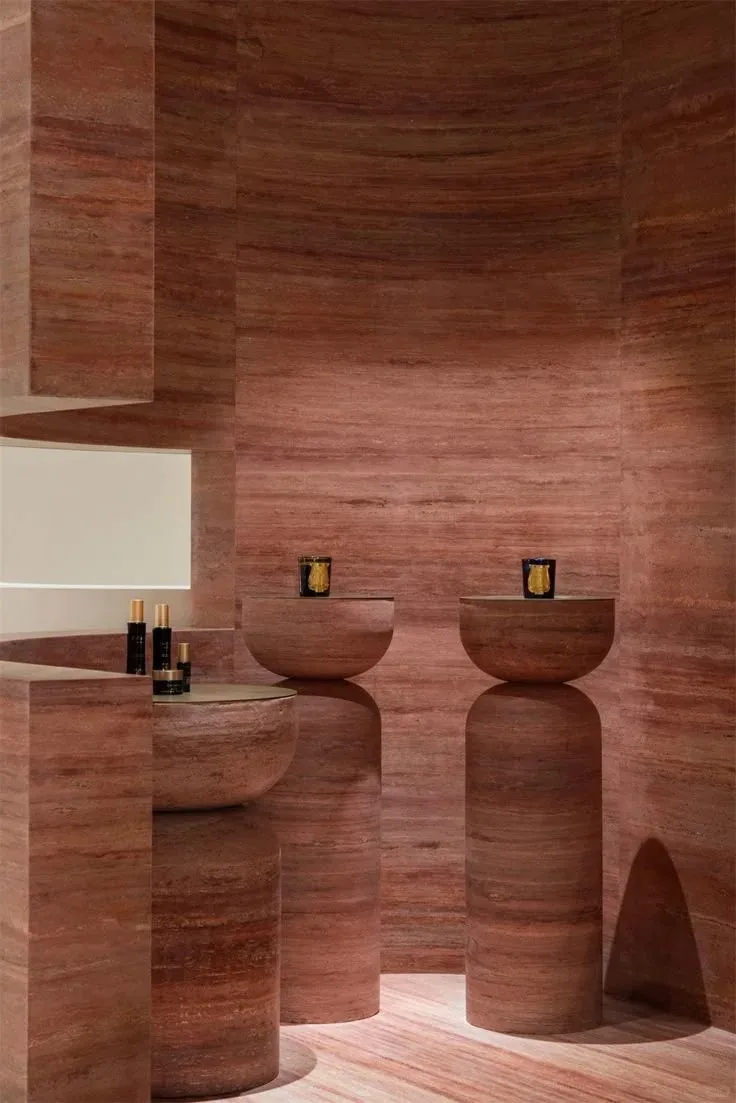 product modern natural red cave stone travertine limestone tile interior hotel bathroom wall and floor sink marble premium natural stone-7