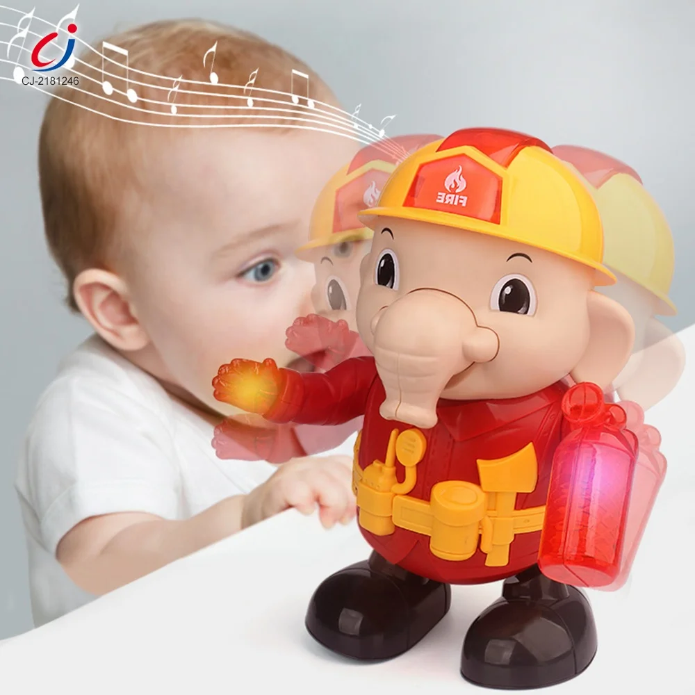 Chengji Zoo Animals Plastic Elephant Toys Battery Operated Lighting Music Function Cartoon Electric Elephant Toys for Kids