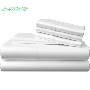 Bedsure Modern Super King Size Twin Set 6 Piece Silky Soft Breathable Wrinkle-Free Bamboo Sheets Cotton Silk Filling Cooling Bed