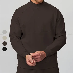 Customizable Men Fashion Sweatshirt Solid Colors Sporty Zip up Pullover Loose Street Casual for Autumn Spring Winter Sweatshirt