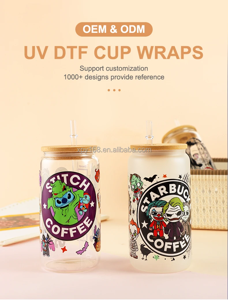 Transfer Wholesale Vinyl Sticker Cups To Waterproof Packaging With High