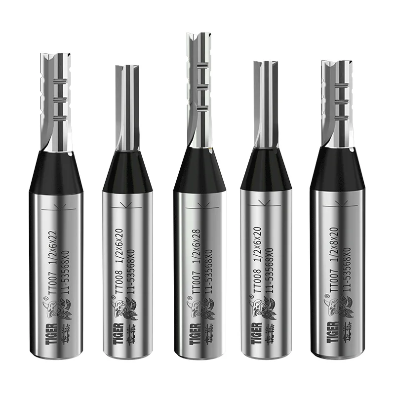 Tiger Shark Premium Router Bits for Woodworking, 3-Flute TCT Straight Knife for CNC Engraving