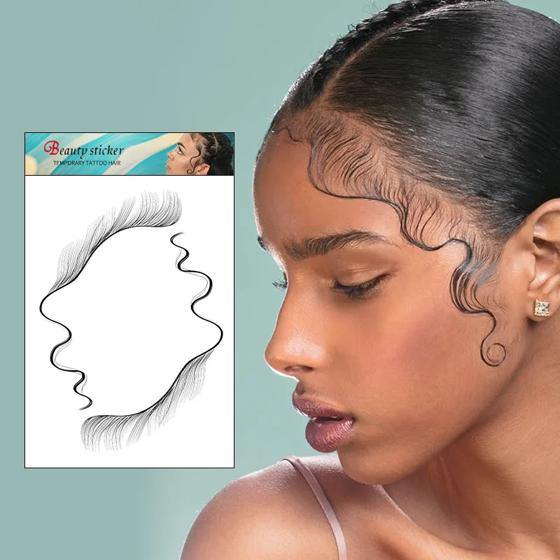 Fake Template Sleek Hair Edges Bangs Baby And Women Hair Tattoo Sticker -  Buy Hair Tattoo Sticker,Fake Template Sleek Hair Edges Bangs,Women Hair  Tattoo Sticker Product on 