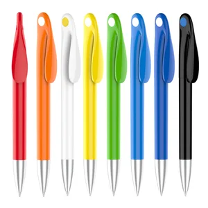 Factory Wholesale 1mm Smooth Plastic Ballpoint Pen Custom Printed Logo Portable Rotating Design for Smooth Writing