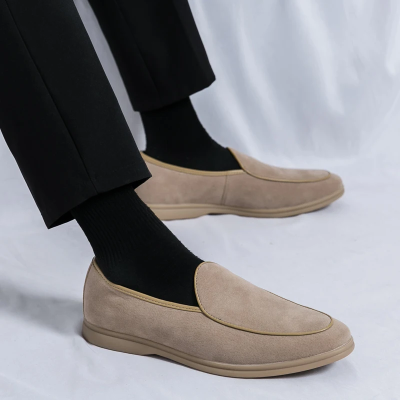 Khaki Black Brown Beige Loafers For Men - Height Increasing Khaki Black Brown Beige Loafers For Men - Height Increasing
