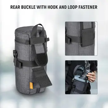 NEEWER Camera Lens Pouch for 4.45"x9.45"/113x240mm DSLR Mirrorless Camera Lens, Water Repellent Thicker Expandable Protective detail image