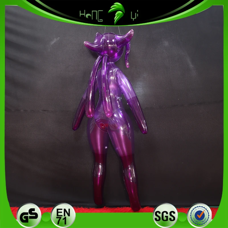 Hongyi Custom Inflatable Transparent Purple Girl Inflatable Sph Standing Toy