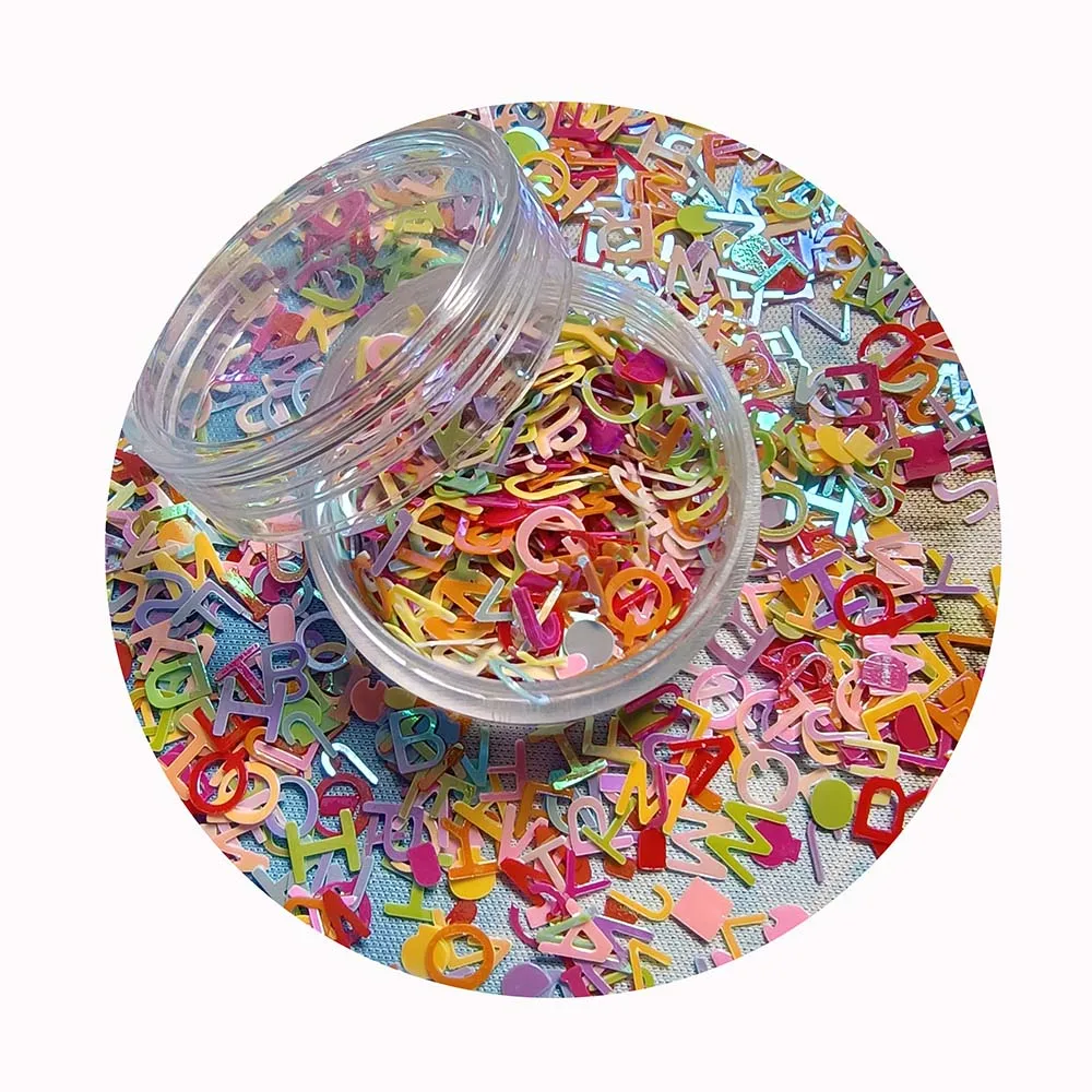 Смешанные буквы английского алфавита от A до Z свободные блестки разноцветные пайетки для рукоделия шитья скрапбукинга