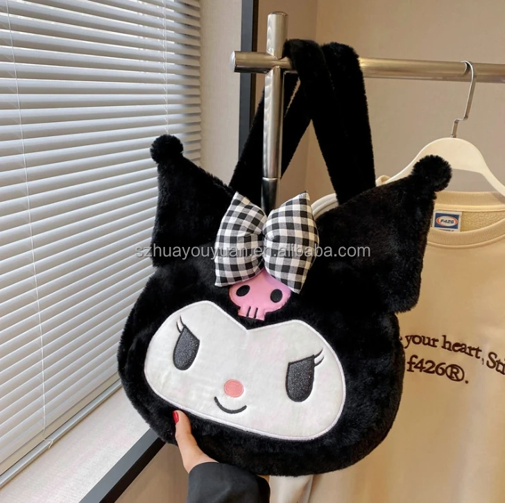 Cartoon Kuromi Plush Shoulder Bag Girl Handbag - Buy Plush Bag,plush 