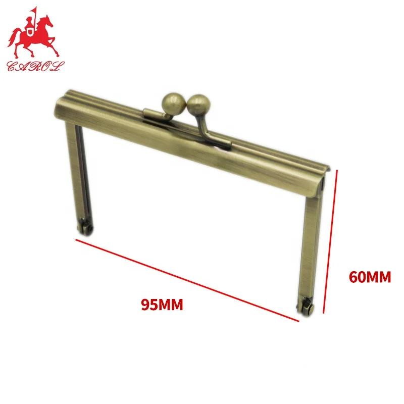 Professional Bag Accessories Brush Antique Brass Kiss Locks Clasp Metal