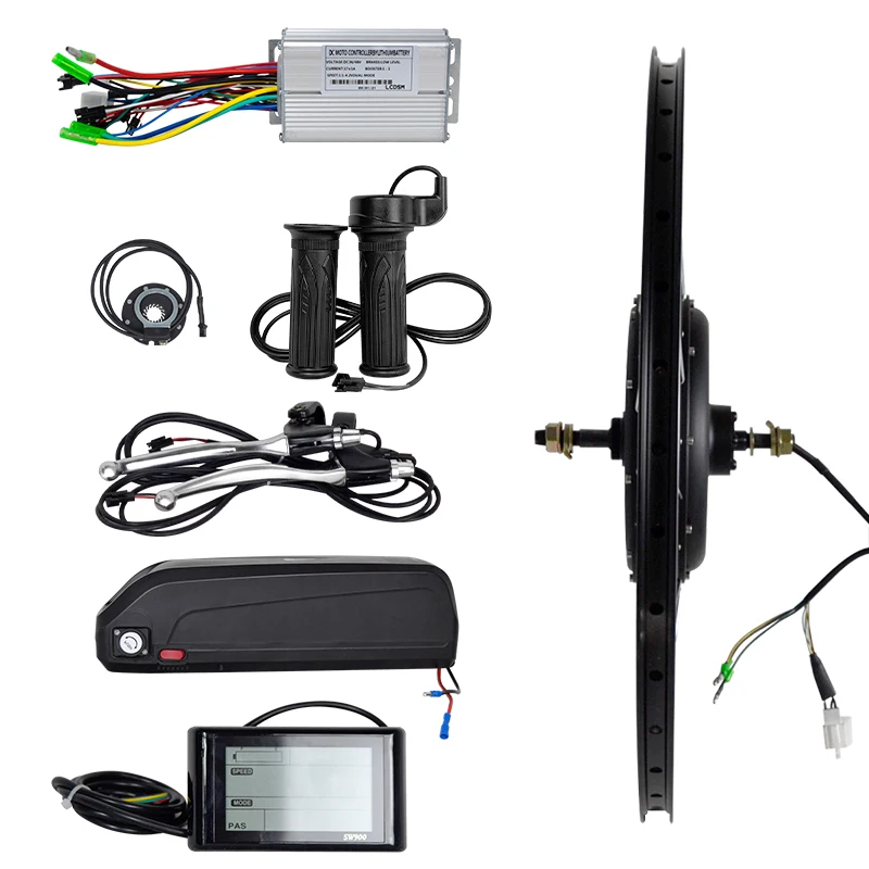 Kit Conversione Bici Elettrica 26 Pollici - Motore 36V 350W Brushless - Display LCD E Controller - 3