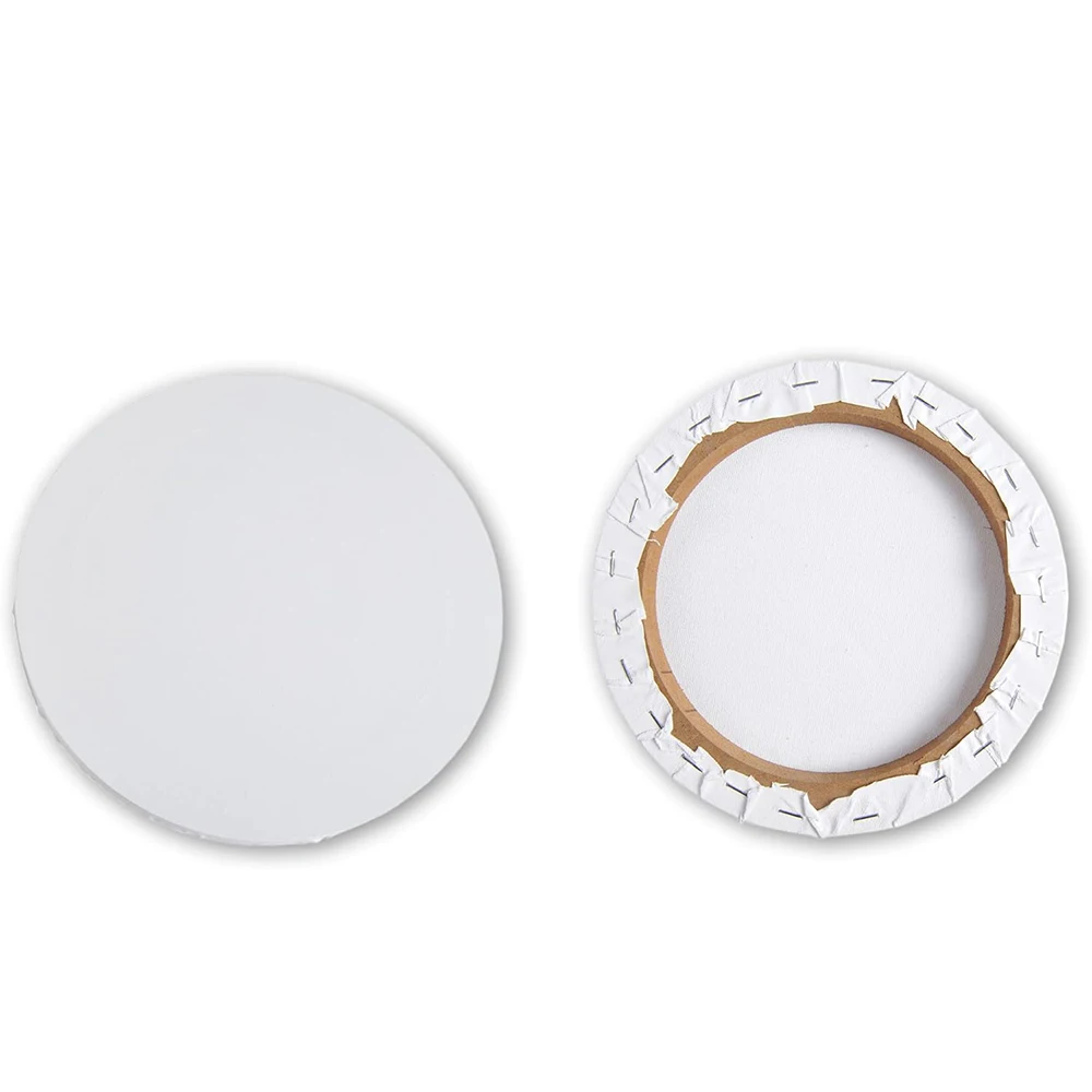 Blank Painting Canvas Panel 12inch 16inch 20inch 24inch Round Stretched Canvas for Painting