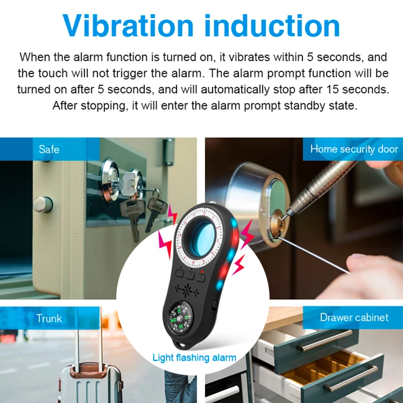 Security Check Infrared Scanner Color Display Hidden Camera Finder for Hotel Rental House Bathroom Fitting Room Personal Alarms