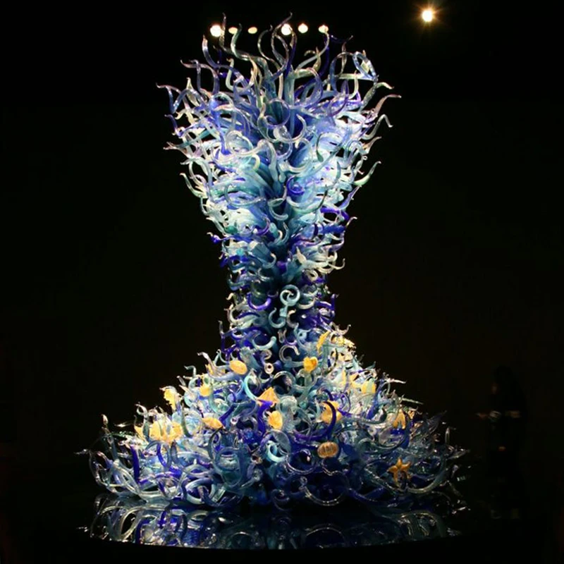 Новый дизайн лестница банкетный зал лобби отеля современный проект нестандартная люстра из выдувного стекла под