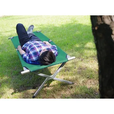Foldable Cot Single Metal Camping Bed Outdoor Cot Folding Bed