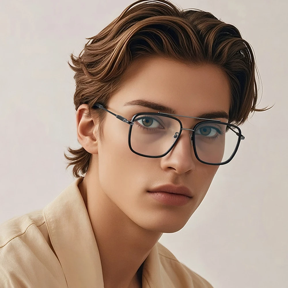Men Classic Double Beam Design Square Optical Frame 2026 New 