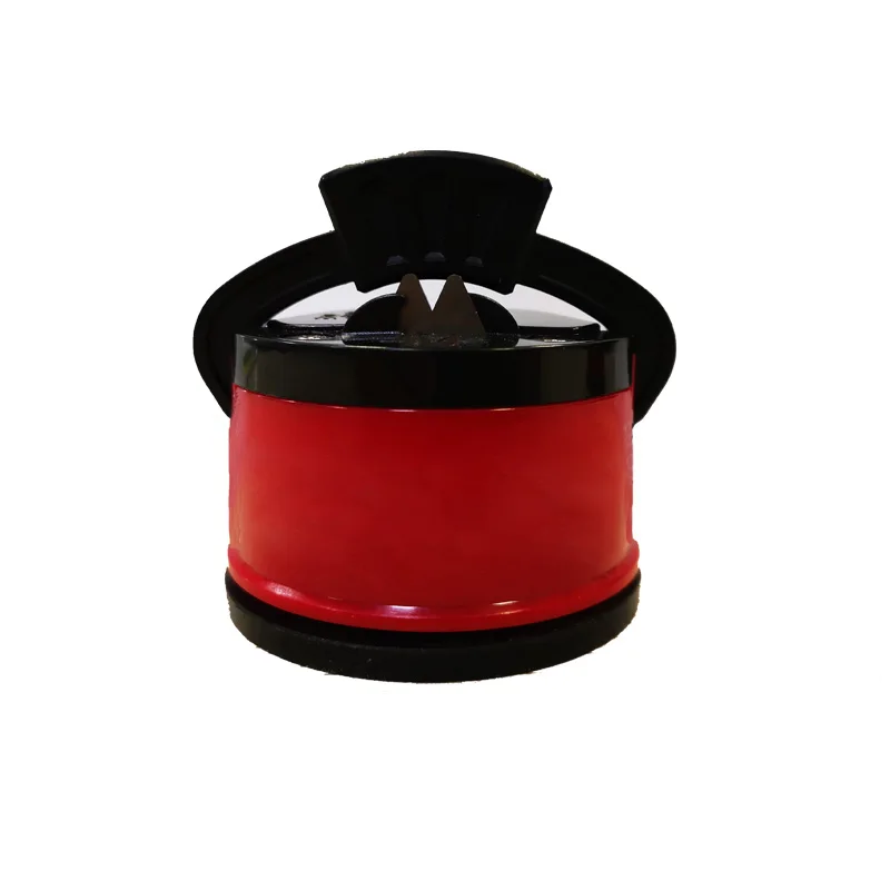 Home Chefs Mini Small Non slip Suction Pad Base 2 Tungsten Blades Serrated Knives Blade Scissors Kitchen Sharpener
